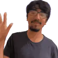 a pixelated image of a man wearing glasses and a beard