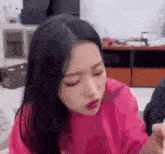Hyeju Eating Pink Shirt GIF - Hyeju Eating Pink Shirt GIFs