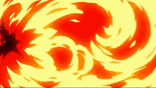 a yellow and red background with a swirl in the middle