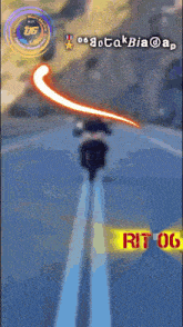 a picture of a person riding a motorcycle with the words keren written on it