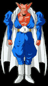 a cartoon character is wearing a cape and a belt with the letter d on it