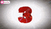 a red number 3 on a white background with a kulfy logo