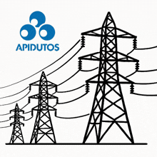 apidutos abnt 16 logo with a drawing of power lines