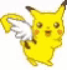 pokemon pikachu angel wings flying