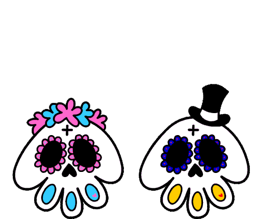 Skulls Day Of The Dead Sticker - Skulls Day Of The Dead Dia De Los Muertos Stickers