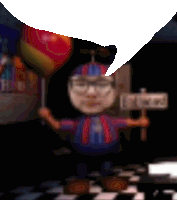 a cartoon character holding a balloon and a sign that says bingo .