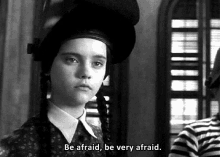Wednesday Addams Be Afraid Be Very Afraid GIF