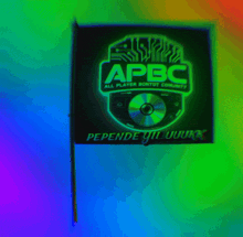 a flag that says apbc on it