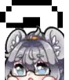 a pixel art drawing of a girl wearing glasses and a bunny hat .