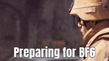 a soldier is preparing for bf6 while wearing a helmet and goggles