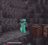 a minecraft character is standing in a dark room