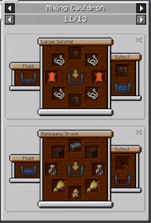 a screenshot of a video game called mixing cauldron shows various items