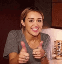 Thumbsup Miley Cyrus GIF - Thumbsup Miley Cyrus Cool GIFs