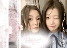 a couple of girls are posing for a picture with the words love of love written in the background