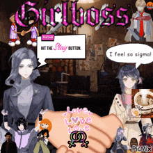 a collage of cartoon characters with the words " girlboss " on top