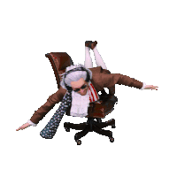 a man in a suit and tie is laying on his back in a chair