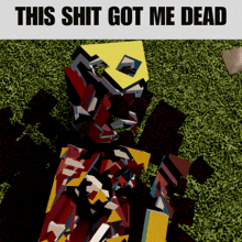 a poster that says this shit got me dead with a cartoon character