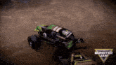 a monster jam logo is displayed on a screen