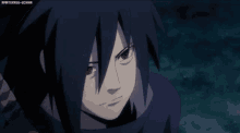 a close up of a naruto character with a scarf around his neck and a serious look on his face .