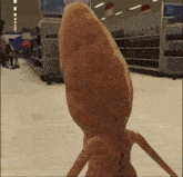 a cartoon character is standing in a store with a sign that says home