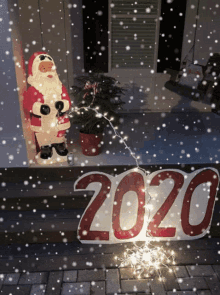 2020 Santa Peeing GIF