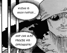 a black and white drawing of a man with the words kuzzan is much faster