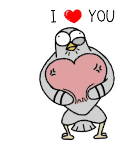 Pigeon Love You Sticker - Pigeon Love You Heart Stickers