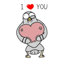 Pigeon Love You Sticker - Pigeon Love You Heart Stickers