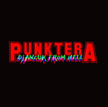 a black background with red and green text that says ' punktera '