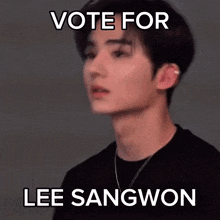 a blurry picture of a man with the words vote for lee sangwon written above him