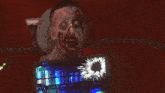 a computer generated image of a robot with a yellow heart on it 's head