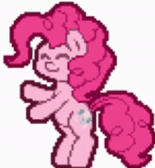 a pixel art of pinkie pie from my little pony