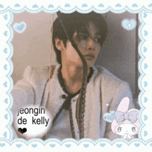 a picture of a man with the name jeongin de kelly on the bottom