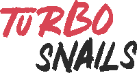 a logo that says turbo nails in red and black