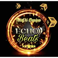 a logo for echo beats shows a circle of flames