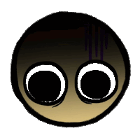 a black circle with two white circles in the middle on a white background