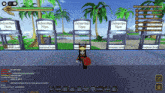 a screen shot of a video game with advertisement signs