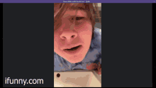a screen shot of a man standing in front of a sink with the website ifunny.com in the corner
