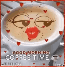 good morning coffee coffee time hearts