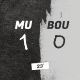 a black and white poster with the words mu bou 1 and 10 on it