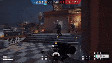 a screenshot of a video game shows a sniper aiming at a red car