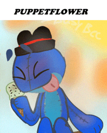 a drawing of a puppet with the name puppetflower