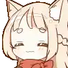 a close up of a cartoon girl with cat ears and a red bow tie .