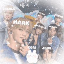 a group of young men with the names mark chenle jaemin and renjun