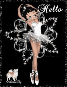betty boop animated glitters sparkling ballerina