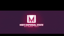 a logo for mbti imperial state that is purple