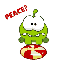 peace om nom cut the rope peace offering here you go