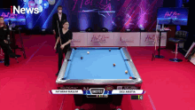 a pool table with the number 40 on the top right