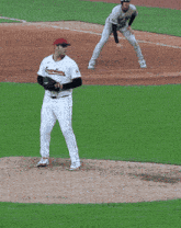 a pitcher with the number 7 on his jersey is about to throw the ball