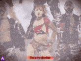 a video of a woman dancing with the words i 'm a rockstar in the corner